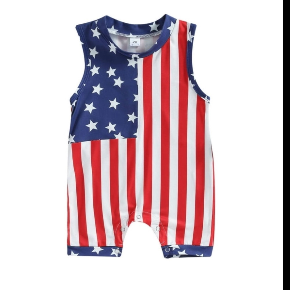 Little girl, one piece, patriotic, red, white, and blue swimsuits. 9
